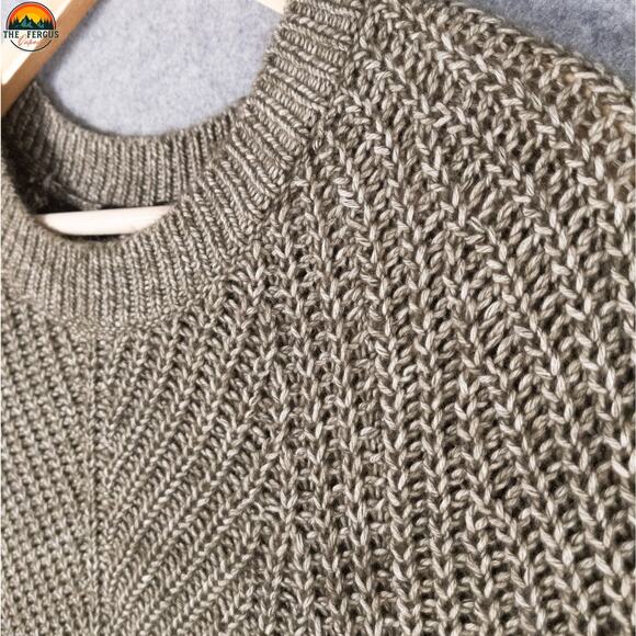 Express Pullover Sweater Gray Cotton Blend Round Neck Long Sleeve Men's Sz XL - Picture 5 of 9